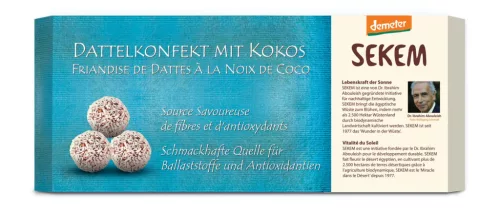 Sekem biodinamikus demeter kókuszos datolyagolyó 120 g