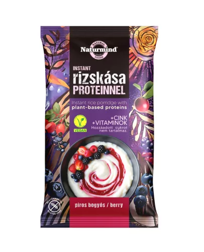 Naturmind proteines gluténmentes instant rizskása piros bogyós 44 g