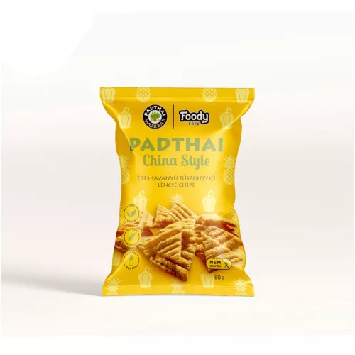 Foody Free gluténmentes lencse chips padthai china style édes-savanyú ízű 50 g