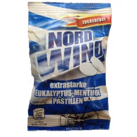 Nordwind eukaliptusz-mentol cukormentes 25 g