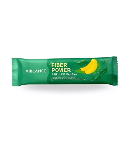 Viblance fiber power bar banán & spirulina 40 g