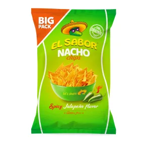 El sabor big nacho chips gluténmentes jalapeno 180 g