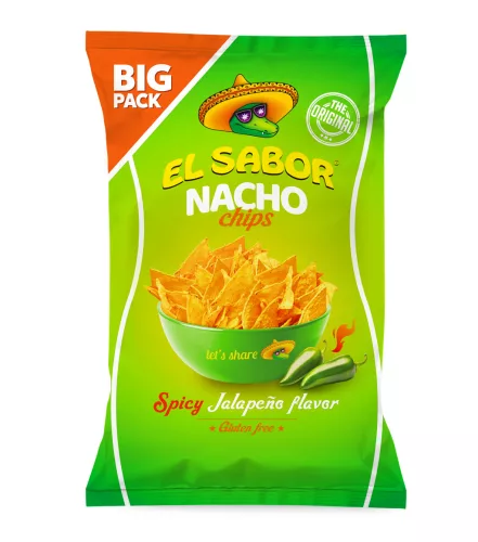 El sabor big nacho chips gluténmentes jalapeno 180 g