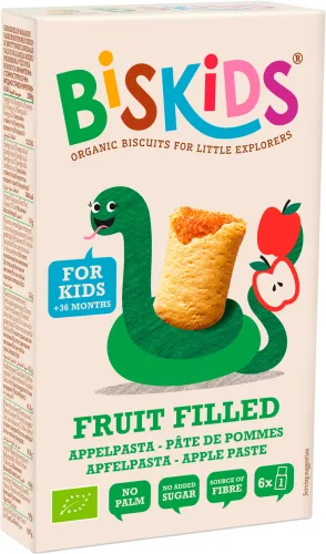 Biskids fruit filled biokeksz almapürével töltve 120 g