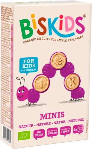 Biskids minis biokeksz natural, alma ízzel gyerekeknek 120 g