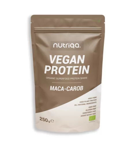 Nutriqa bio vegán maca-carob protein shake 250 g