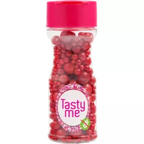   Tasty Me gluténmentes cukorgyöngy tortadekor mix piros 70 g