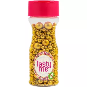   Tasty Me gluténmentes metallic pearls tortadekor mix antik arany 75 g