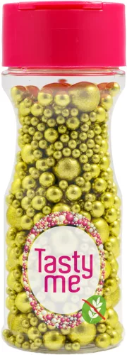 Tasty Me gluténmentes metallic pearls tortadekor mix arany 75 g