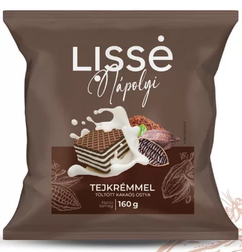 Lissé tejkrémmel töltött kakaós ostya 160 g