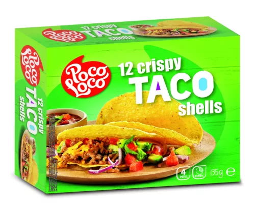 Poco Loco ropogós taco kagyló tortilla 12db-os 135 g