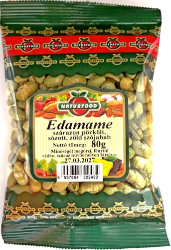 Naturfood edamame szárazon pörkölt, sózott zöld szójabab 80 g