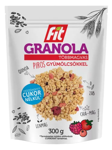 Fit granola piros gyümölcsökkel 300 g