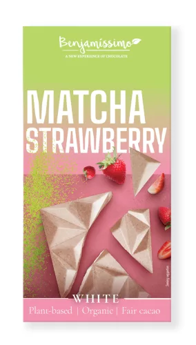 Benjamissimo bio vegán csokoládé matcha eper 60 g