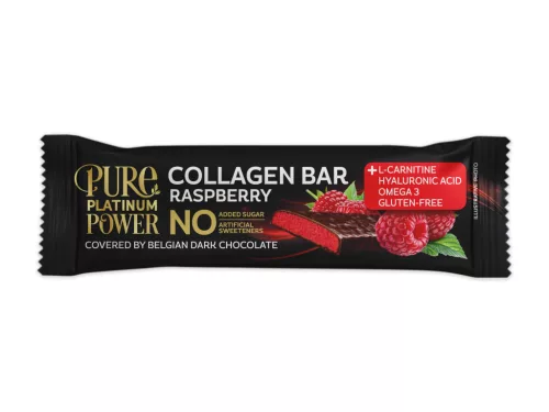 Pure Platinum Power belga étcsokoládéval mártott málnás-túrós kollagén szelet 30 g