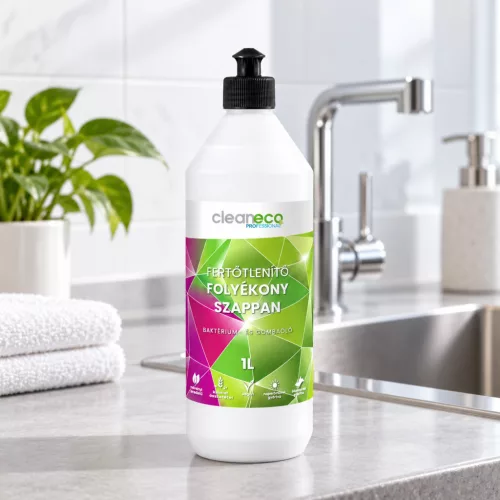 Cleaneco Folyékony szappan, fertőtlenítő Cleaneco 1L sportkupakkal