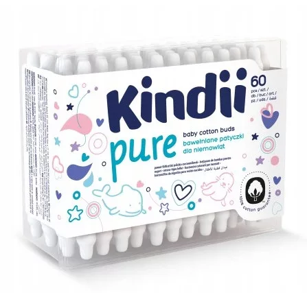 Kindii Pure biztonsági fültisztító biológiailag lebomló 60 db