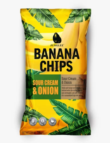 Junglee Jack banán chips tejfölös-hagymás ízű 75 g