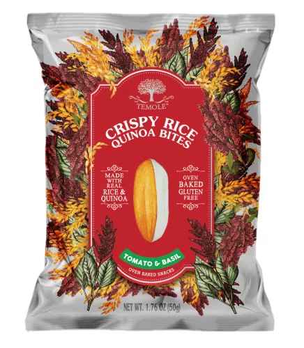 Temole ropogós rizs és quinoa falatok paradicsom és bazsalikom ízű 50 g