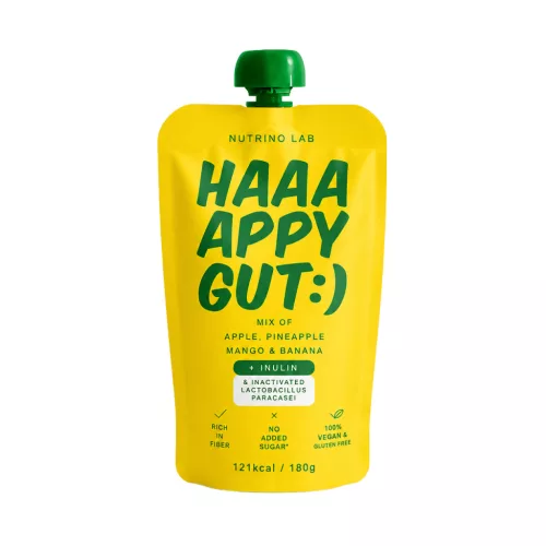 Nutrino Lab haaaappy gut - trópusi pre- és probiotikus gyümölcspüré 180 g