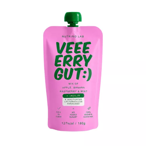 Nutrino Lab veeeery gut - málna és menta pre- és probiotikus gyümölcspüré 180 g