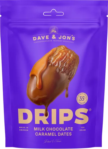 Dave & Jon's dates drips milk chocolate caramel 100 g