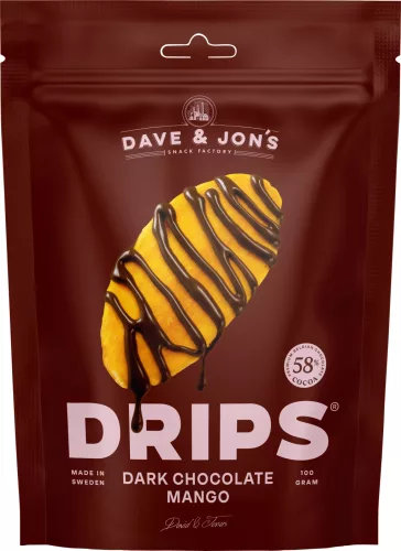 Dave & Jon's mango drips dark chocolate 100 g