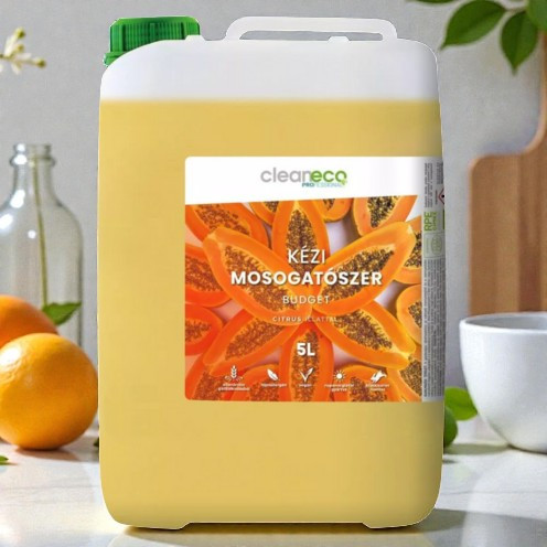 Cleaneco - Kézi mosogatószer - BUDGET - citrus illattal - 5liter - újrahasznosítható csomagolásban