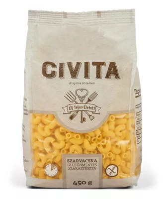Civita kukorica száraztészta szarvacska 450 g