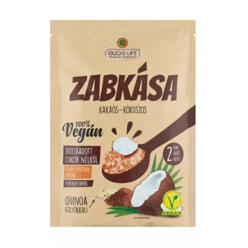 Oligolife vegán zabkása kakaó kókusz édesítőszerekkel 65 g