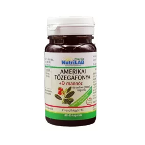 Nutrilab amerikai tőzegáfonya+d mannóz vega 30 db