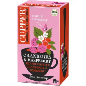   Cupper bio cranberry&raspberry tőzegáfonya-málna tea 20 db 40 g
