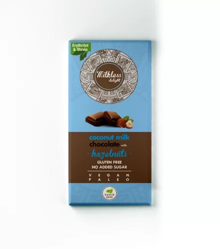 Health Market Milkless Delight Kókusztejes csokoládé egész mogyoróval 80g