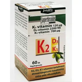   Jutavit K2 (120µg) + D3 (2200NE) + K1 (700µg) vitamin lágyzselatin kapszula 60 db