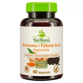 BioMenü bio kurkuma+fekete bors kapszula 60 db