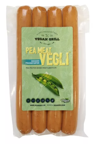 Vegan grill vegli borsófehérjéből füstölt frankfurter virsli helyettesítő 180 g