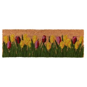   Esschert Design Tulipános kókuszrost lábtörlő, 75 x 25 cm