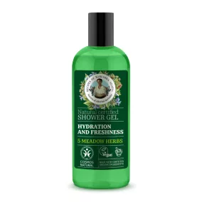   Babushka Agafia bio tusfürdő gél hidratáló és frissítő 5 mezei gyógynövénnyel 260 ml