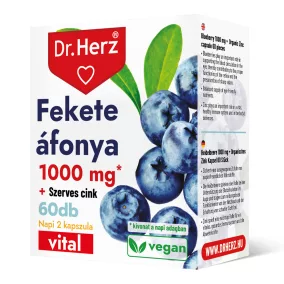 Dr.herz fekete áfonya 1000mg+szerves cink kapszula 60 db