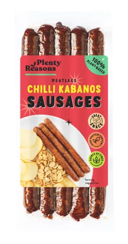 Plenty Reasons vegán kabanossi kolbász chilis jellegű készítmény 160 g
