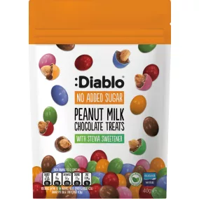   Diablo drazsé földimogyorós tejcsokoládéban és cukorbevonattal hozzáadott cukor nélkül 40 g