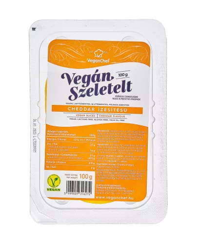 Veganchef vegán szeletelt cheddar ízesítésű 100 g