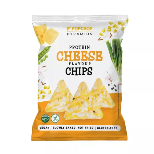 Popcrop pyramids gluténmentes sajtos-újhagymás protein chips 60 g