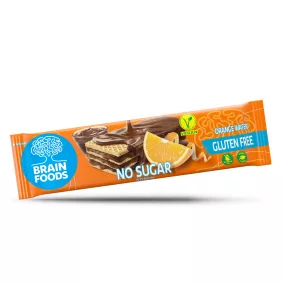   Brain Foods gluténmentes ostyaszelet csokoládéba mártott, narancsos kakaós krémmel töltött, édesítőszerekkel 40 g