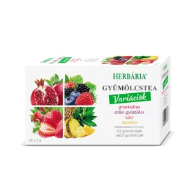   Herbária gyümölcstea mix 1 gránátalma, erdei gyümölcs, eper, ananász variáció 20x2 g 40 g