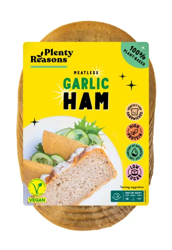 Plenty Reasons vegán fokhagymás sonka ízű szeletelt termék 120 g