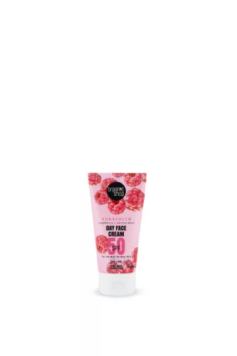 Organic Shop fényvédő nappali arckrém málnával és antioxidánsokkal spf50 normál és száraz bőrre 50 ml