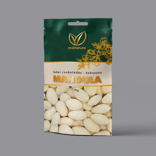 Real Nature kókuszos-fehércsokoládés mandula 75 g