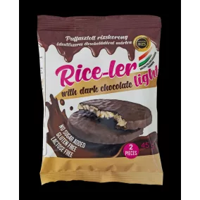   Rice-ler puffasztott rizskorong édesítőszeres étcsokoládéval mártva 45 g