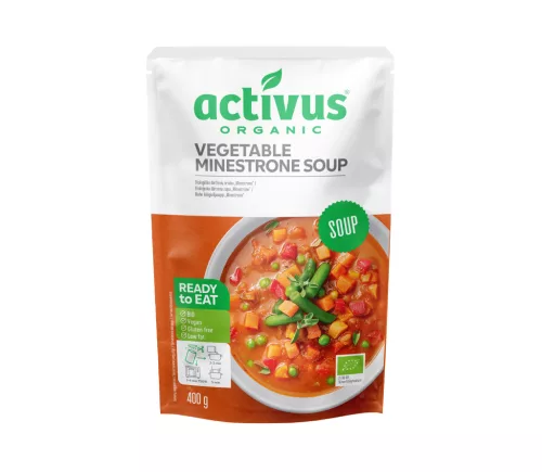 Activus bio vegán zöldséges minestrone leves 400 g